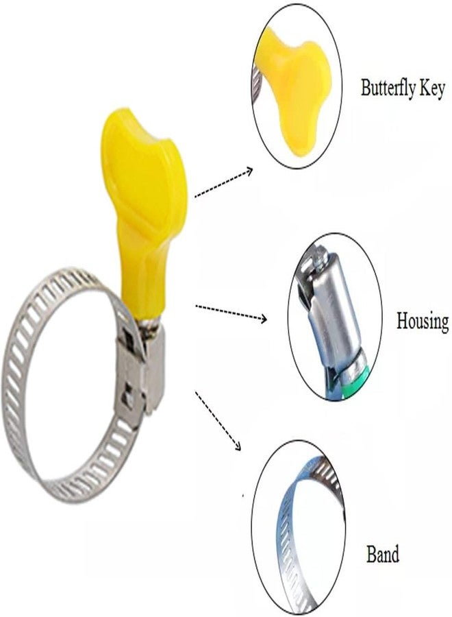 ES EKSAFAR ESEKSAFAR Plastic Turn key Easy Adjustable Butterfly Hose clamp Pipe clip set (10pc 1"inch) - Image 2